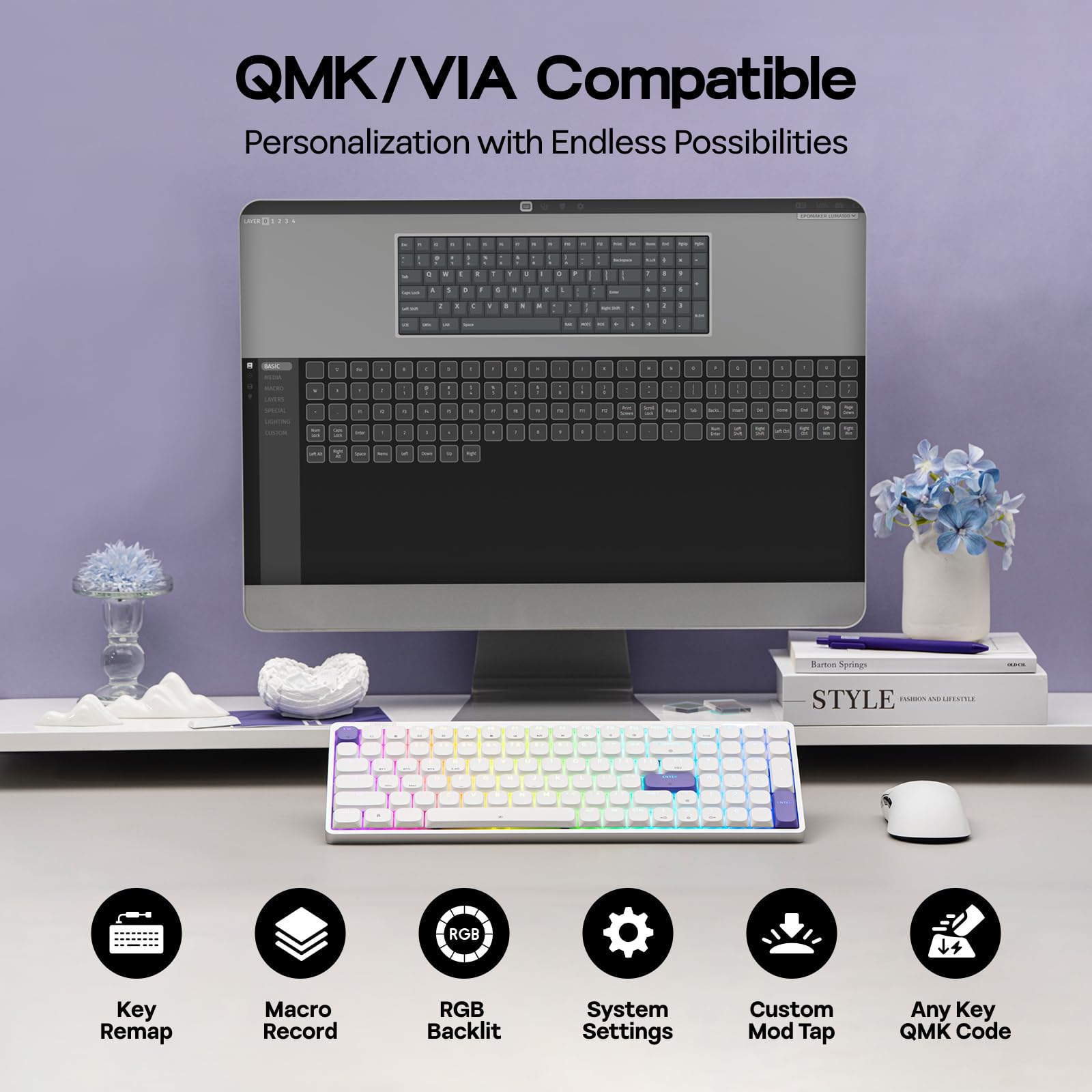 Amazon | EPOMAKER Luma100 ロープロファイルアルミ製メカニカル